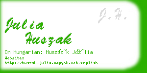 julia huszak business card